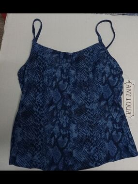 Antiqua Blue Snake-Print Tankini Swim Suit Set